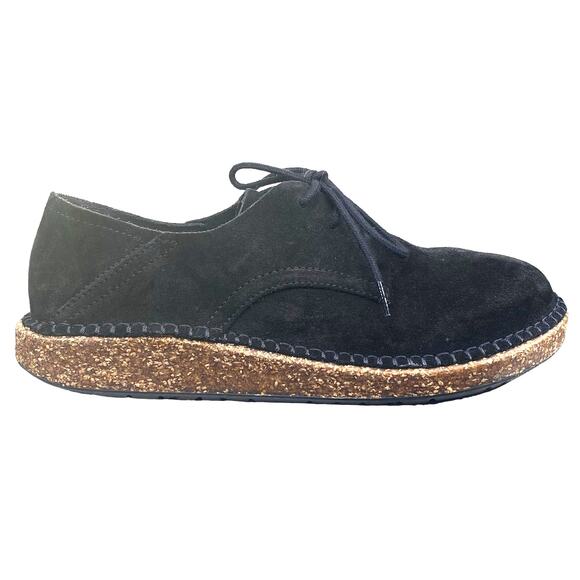 Birkenstock Unisex Gary Black Suede Lace Up Convertible Mule Size 38 M 5 W 7 - Picture 1 of 11